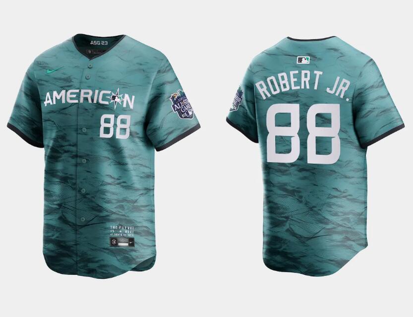 Men's Chicago White sox #88 Luis Robert Jr. Teal 2023 All-star Cool Base Stitched Baseball Jersey